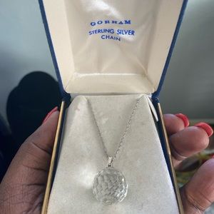Vintage Gorham  Crystal Ball Pendant